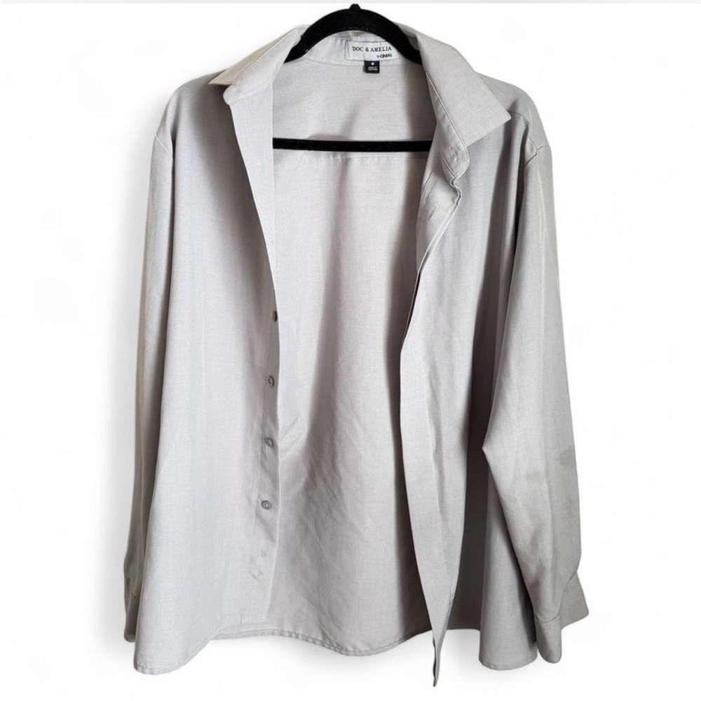 Jack & Miller Men's Light Gray Casual Button-Down Shirt